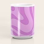 Modern Retro Liquid Swirl Funky Abstract Pattern in Danish Pastel Purple Coffee Mug Gallery Image 4