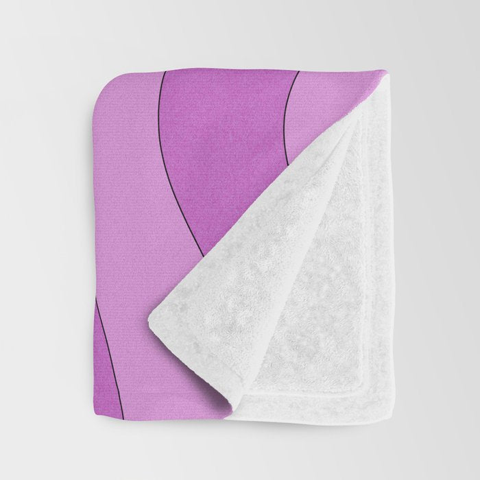 Modern Retro Liquid Swirl Funky Abstract Pattern in Danish Pastel Purple Throw Blanket Gallery Image 3