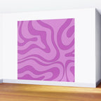 Modern Retro Liquid Swirl Funky Abstract Pattern in Danish Pastel Purple Wall Mural Gallery Image 2