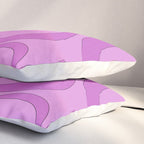Modern Retro Liquid Swirl Funky Abstract Pattern in Danish Pastel Purple Pillow Sham Gallery Image 3
