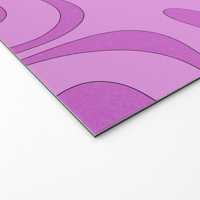 Modern Retro Liquid Swirl Funky Abstract Pattern in Danish Pastel Purple Welcome Mat Gallery Image 2