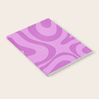 Modern Retro Liquid Swirl Funky Abstract Pattern in Danish Pastel Purple Notebook Gallery Image 2