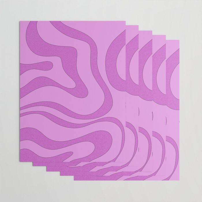Modern Retro Liquid Swirl Funky Abstract Pattern in Danish Pastel Purple Wrapping Paper Gallery Image 3