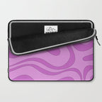 Modern Retro Liquid Swirl Funky Abstract Pattern in Danish Pastel Purple Laptop Sleeve Gallery Image 2