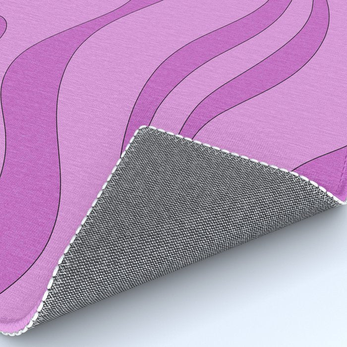 Modern Retro Liquid Swirl Funky Abstract Pattern in Danish Pastel Purple Rug Gallery Image 4
