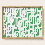Mid Century Modern Loop Pattern Green and White Modernist Serving Tray Gallery Image 1