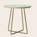 Mid Century Modern Loop Pattern Green and White Modernist Side Table Gallery Image 1