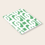 Mid Century Modern Loop Pattern Green and White Modernist Notebook Gallery Image 2