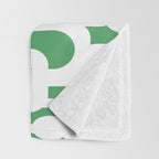 Mid Century Modern Loop Pattern Green and White Modernist Throw Blanket Gallery Image 3