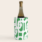 Mid Century Modern Loop Pattern Green and White Modernist Wine Chiller Gallery Image 3