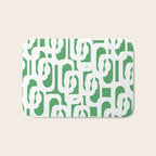 Mid Century Modern Loop Pattern Green and White Modernist Bath Mat Gallery Image 1