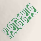Mid Century Modern Loop Pattern Green and White Modernist Yoga Mat Gallery Image 1