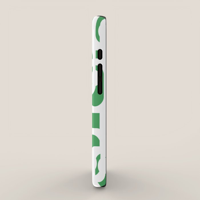 Mid Century Modern Loop Pattern Green and White Modernist iPhone Case Gallery Image 2