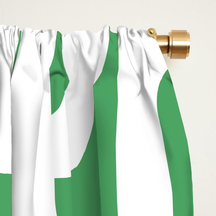 Mid Century Modern Loop Pattern Green and White Modernist Window Curtain Gallery Image 2