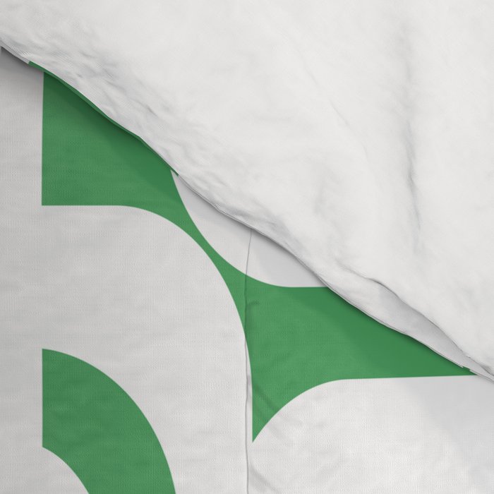 Mid Century Modern Loop Pattern Green and White Modernist Comforter Gallery Image 4