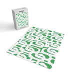 Mid Century Modern Loop Pattern Green and White Modernist Jigsaw Puzzle Gallery Image 2