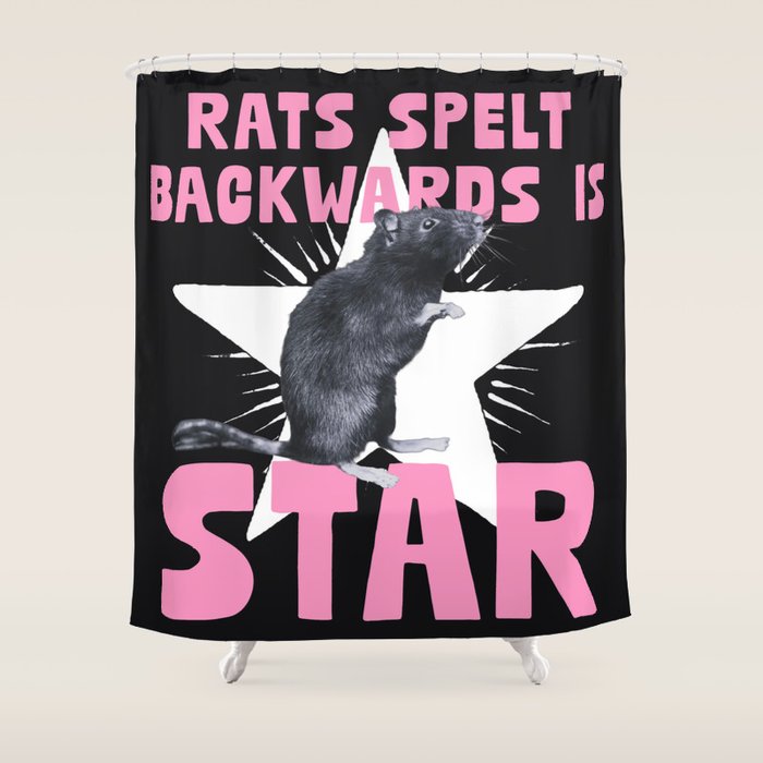 Rats spelt backwards is STAR Shower Curtain Gallery Image 1