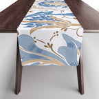 Walter Crane Teazle Art Nouveau Powder Blue Table Runner Gallery Image 1