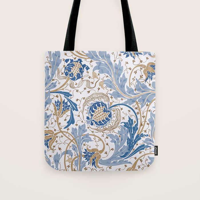 Walter Crane Teazle Art Nouveau Powder Blue Tote Bag Gallery Image 1