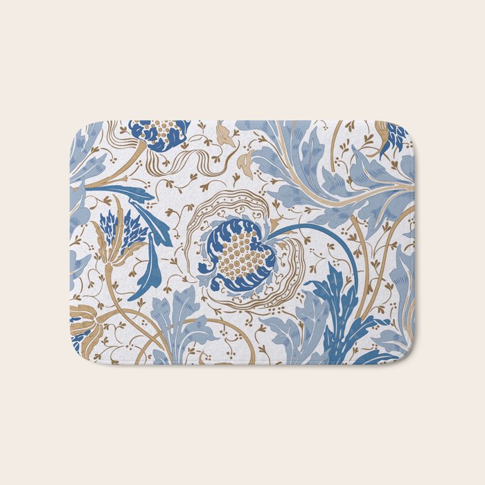 Walter Crane Teazle Art Nouveau Powder Blue Bath Mat Gallery Image 1