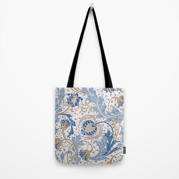 Walter Crane Teazle Art Nouveau Powder Blue Tote Bag Gallery Image 2