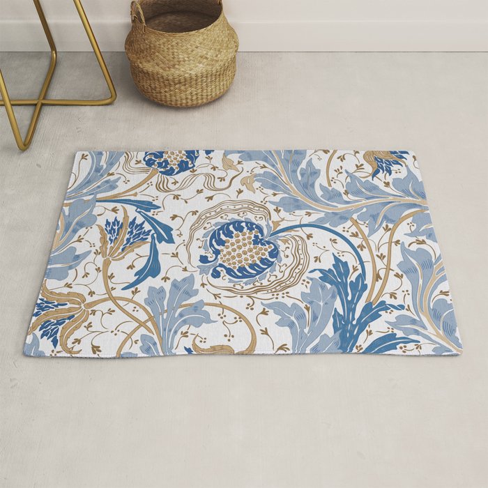 Walter Crane Teazle Art Nouveau Powder Blue Rug Gallery Image 1