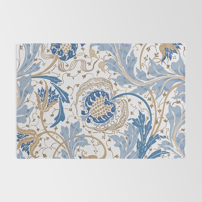 Walter Crane Teazle Art Nouveau Powder Blue Rug Gallery Image 2
