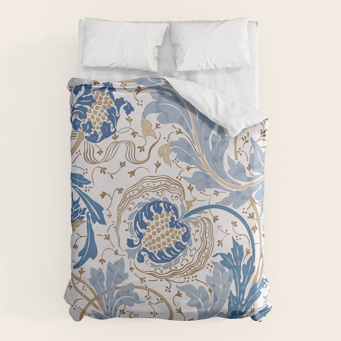 Walter Crane Teazle Art Nouveau Powder Blue Duvet Cover Gallery Image 1