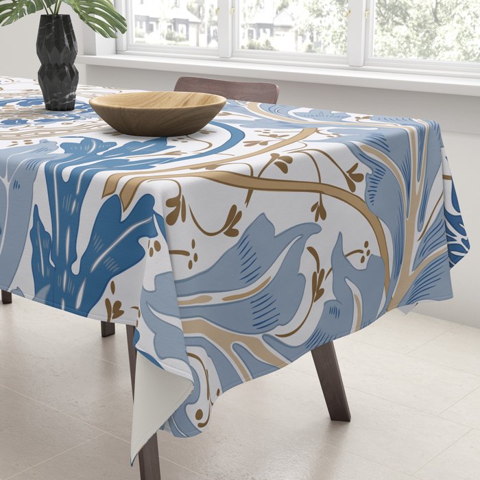 Walter Crane Teazle Art Nouveau Powder Blue Tablecloth Gallery Image 3
