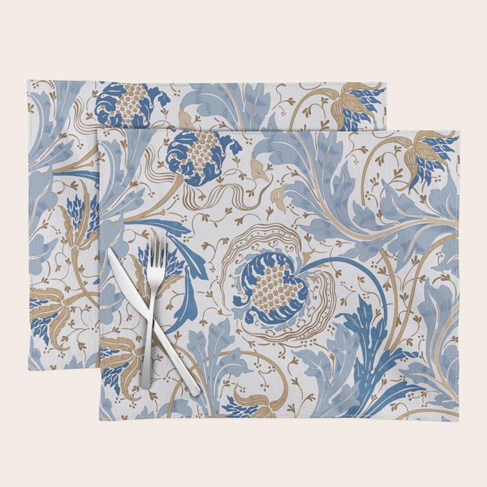 Walter Crane Teazle Art Nouveau Powder Blue Placemat Gallery Image 1