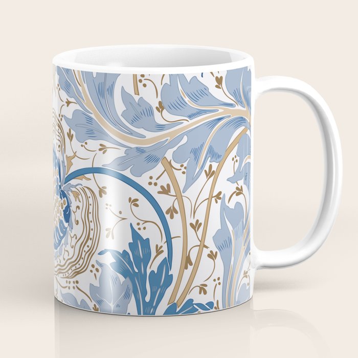 Walter Crane Teazle Art Nouveau Powder Blue Coffee Mug Gallery Image 1