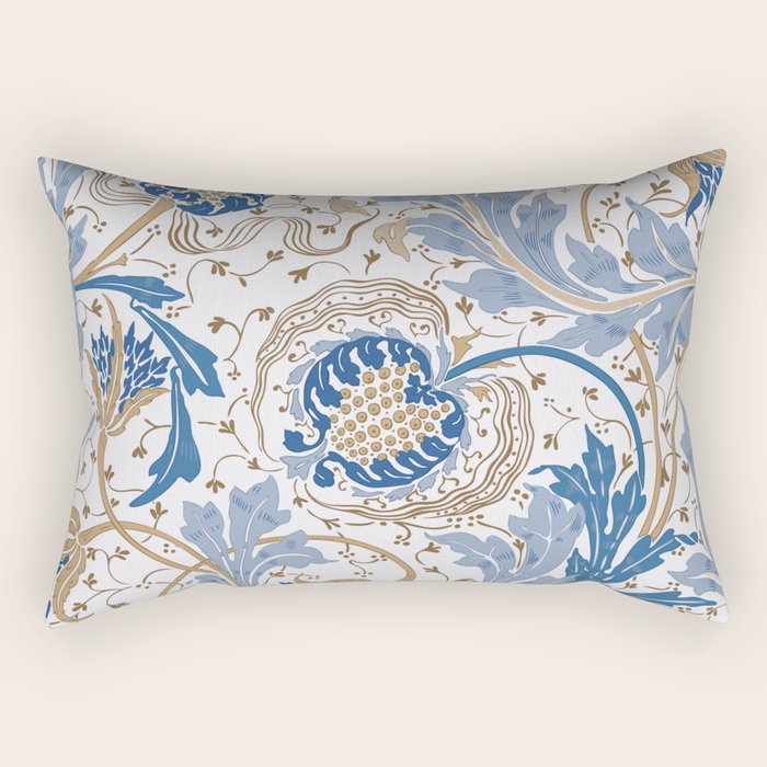 Walter Crane Teazle Art Nouveau Powder Blue Rectangular Pillow Gallery Image 2