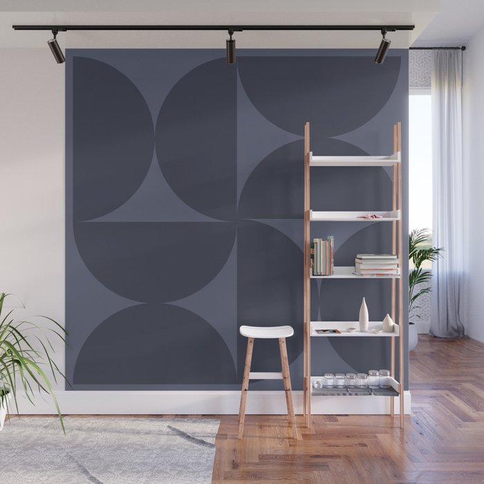 Monochromatic Minimalism - Blue Wall Mural Gallery Image 1