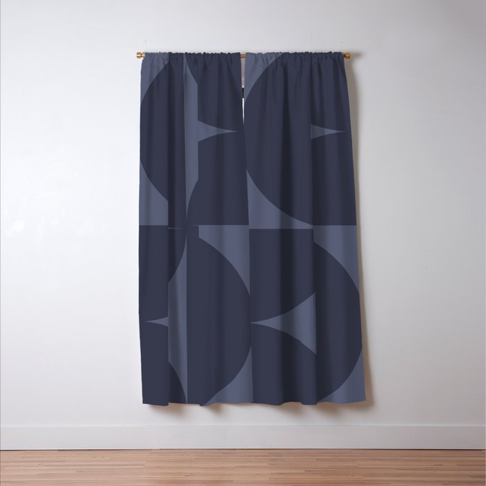 Monochromatic Minimalism - Blue Window Curtain Gallery Image 3