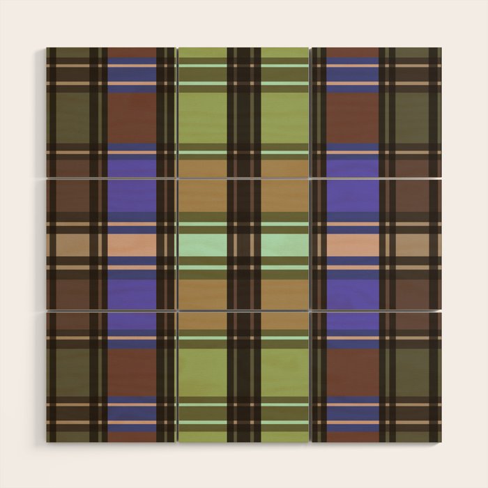 Fusion Colorful Toned Grids Wood Wall Art Gallery Image 1