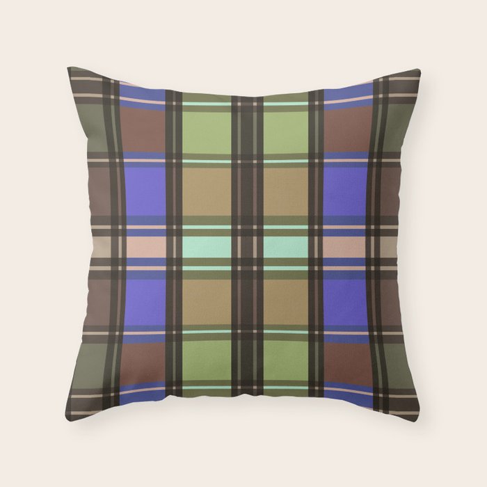 Fusion Colorful Toned Grids Throw Pillow Gallery Image 6