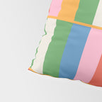 Long Blocks Colorful Retro Modern Geometric Checked Pattern 2 Pink Blue Orange Green Pillow Sham Gallery Image 4