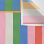 Long Blocks Colorful Retro Modern Geometric Checked Pattern 2 Pink Blue Orange Green Wall Tapestry Gallery Image 3