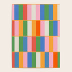 Long Blocks Colorful Retro Modern Geometric Checked Pattern 2 Pink Blue Orange Green Poster Gallery Image 4