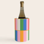 Long Blocks Colorful Retro Modern Geometric Checked Pattern 2 Pink Blue Orange Green Wine Chiller Gallery Image 3