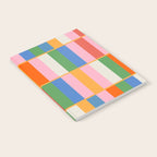 Long Blocks Colorful Retro Modern Geometric Checked Pattern 2 Pink Blue Orange Green Notebook Gallery Image 2