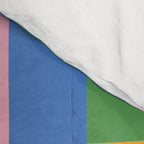 Long Blocks Colorful Retro Modern Geometric Checked Pattern 2 Pink Blue Orange Green Comforter Gallery Image 4