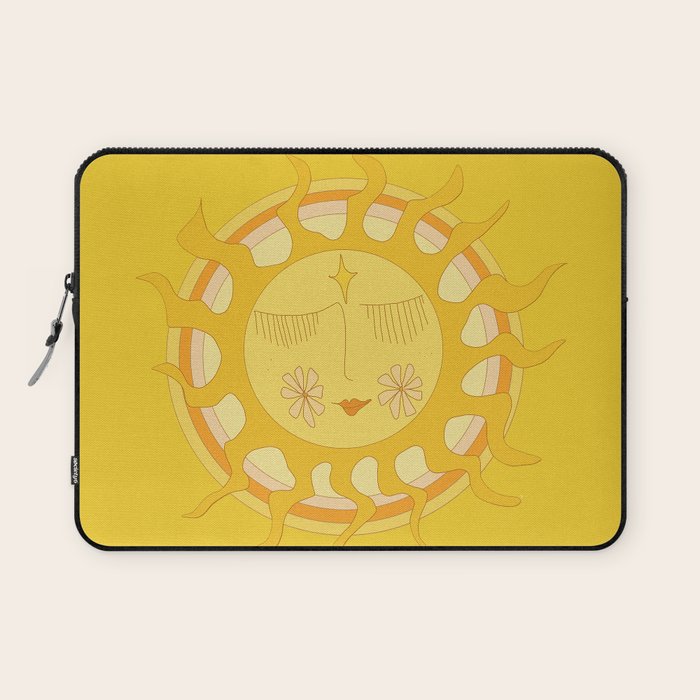 you are the sun // retro sunshine art by surfy birdy Laptop Sleeve Gallery Image 1