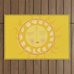 you are the sun // retro sunshine art by surfy birdy Outdoor Rug Gallery Image 1