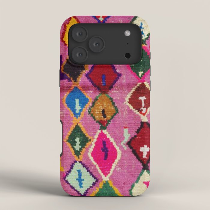Very Colorful Retro Moroccan Rug Print iPhone Case Gallery Image 4