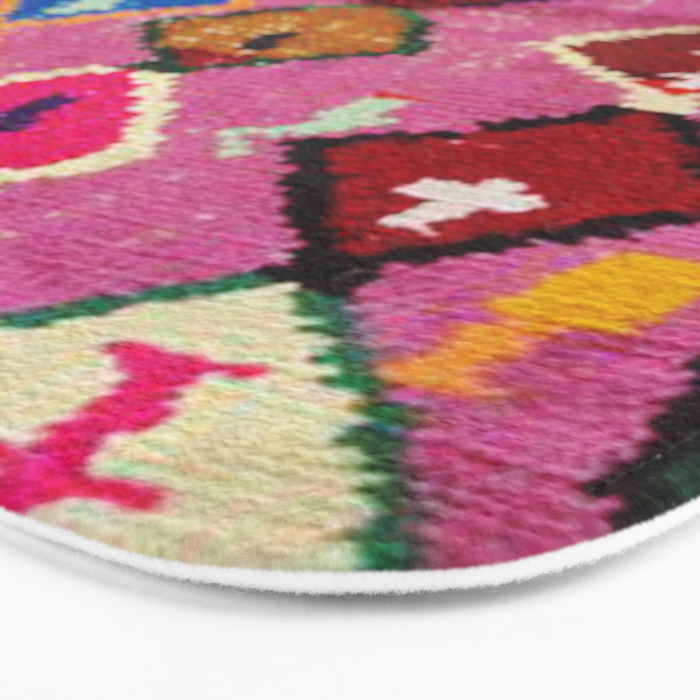 Very Colorful Retro Moroccan Rug Print Bath Mat Gallery Image 3