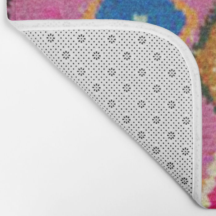 Very Colorful Retro Moroccan Rug Print Bath Mat Gallery Image 2