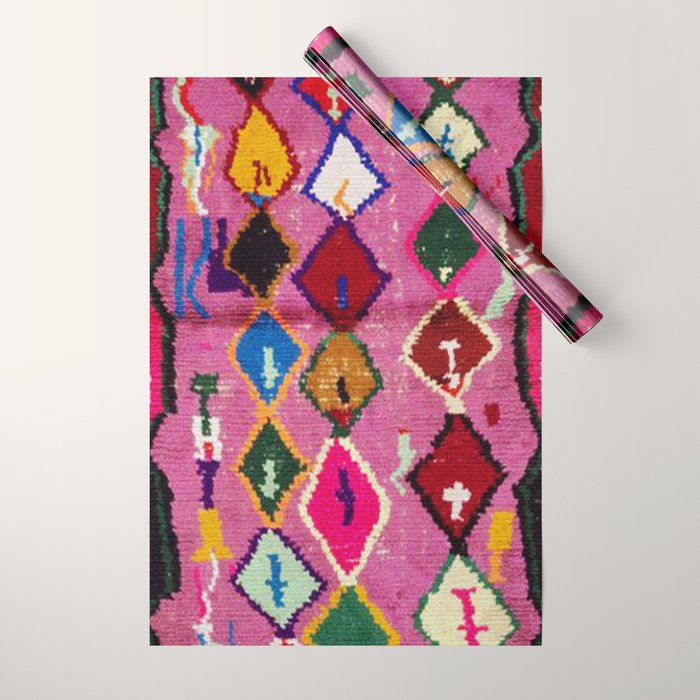 Very Colorful Retro Moroccan Rug Print Wrapping Paper Gallery Image 1
