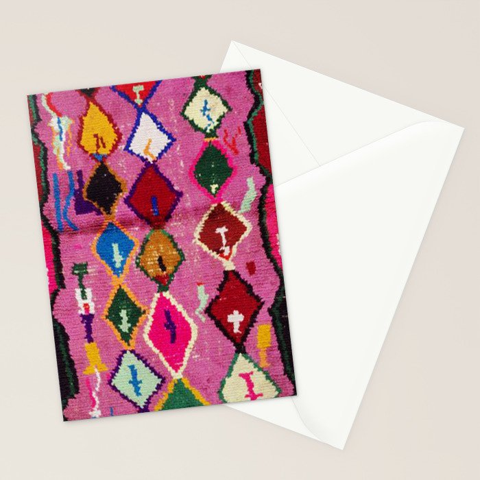 Very Colorful Retro Moroccan Rug Print Stationery Card Gallery Image 2