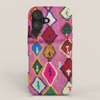 Very Colorful Retro Moroccan Rug Print iPhone Case Gallery Image 1